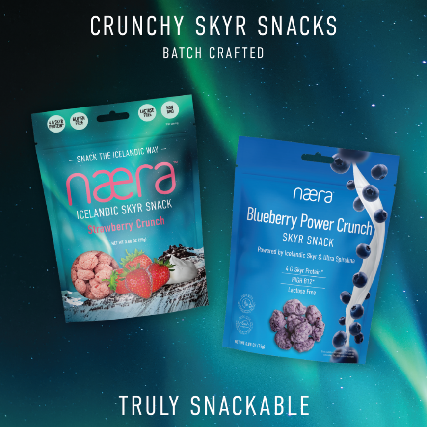 Spoons are Optional: Næra® Snacks are churning out a new Icelandic Crunchy Skyr Tradition.